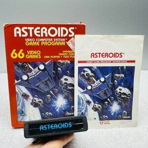 VGVUC Vintage 1981 Atari Asteroids CX2649 Video Game, Instructions,Box